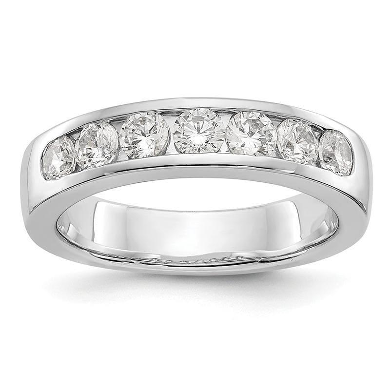 14K White Gold 7-Stone Diamond Channel Band - Seattle Gold Grillz