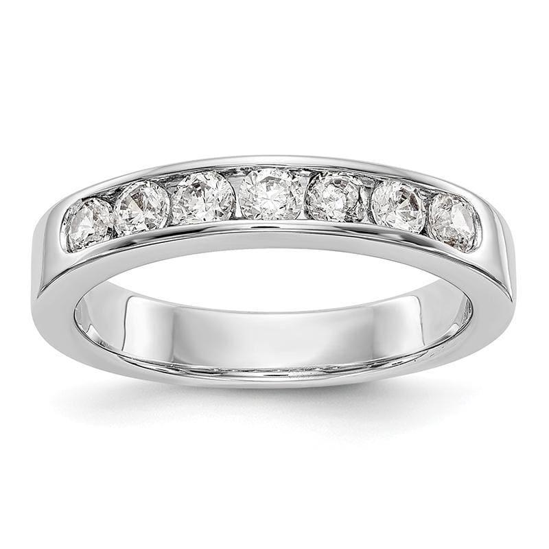 14K White Gold 7-Stone Diamond Channel Band - Seattle Gold Grillz