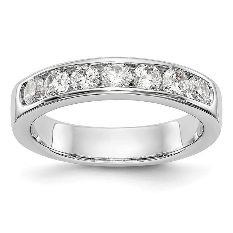 14K White Gold 7-Stone Diamond Channel Band - Seattle Gold Grillz