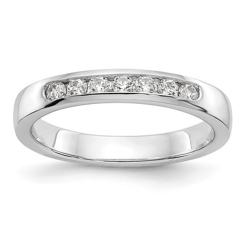 14K White Gold 7-Stone Diamond Channel Band - Seattle Gold Grillz