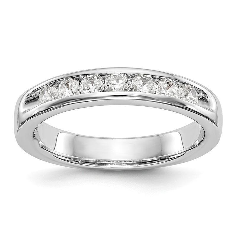 14K White Gold 7-Stone Diamond Channel Band - Seattle Gold Grillz