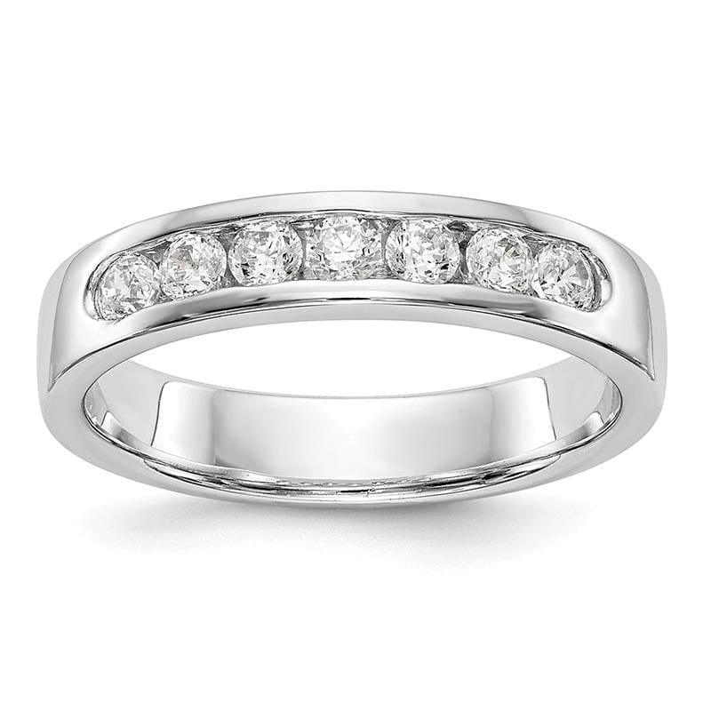 14K White Gold 7-Stone Diamond Channel Band - Seattle Gold Grillz