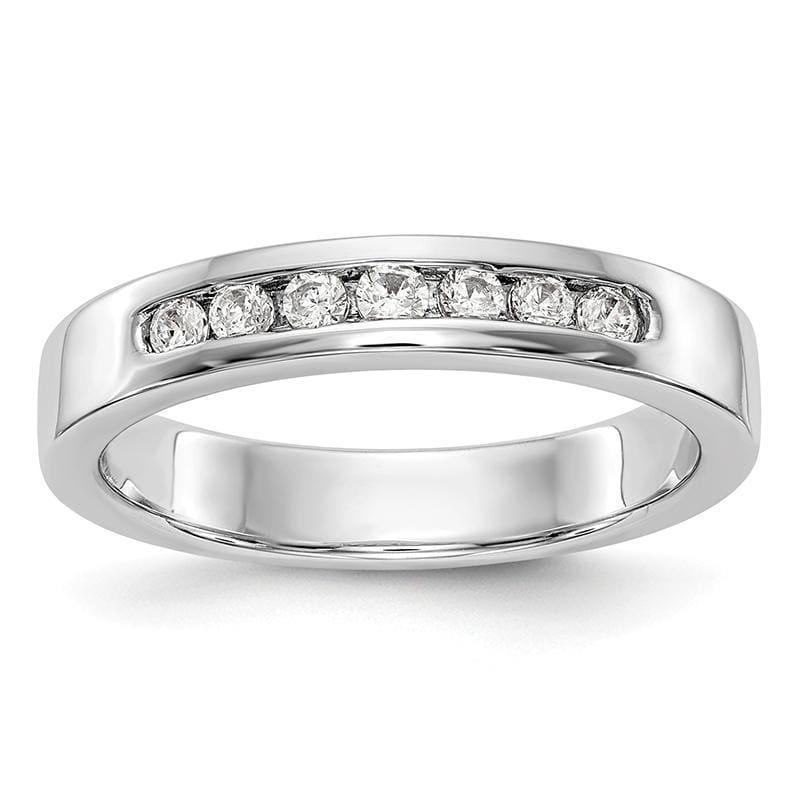 14K White Gold 7-Stone Diamond Channel Band - Seattle Gold Grillz