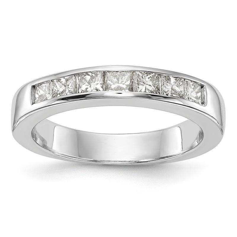 14K White Gold 7-Stone Diamond Channel Band - Seattle Gold Grillz