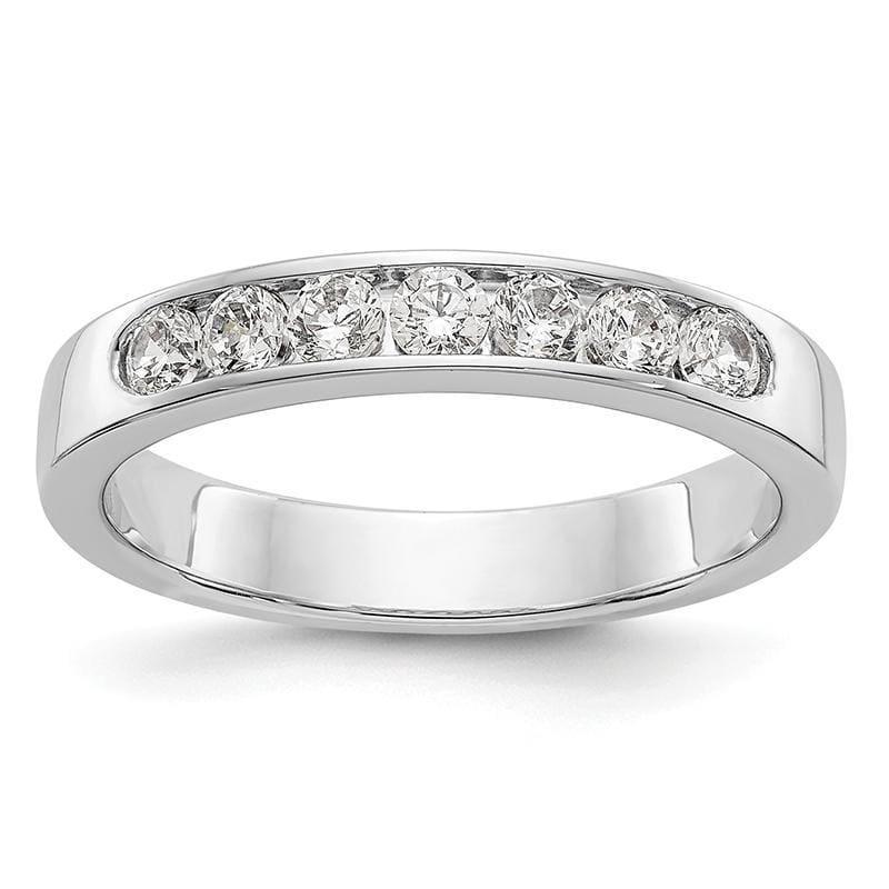 14K White Gold 7-Stone Diamond Channel Band - Seattle Gold Grillz