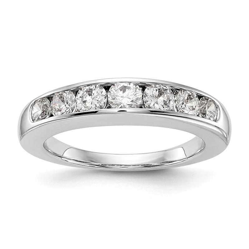 14K White Gold 7-Stone Diamond Channel Band - Seattle Gold Grillz