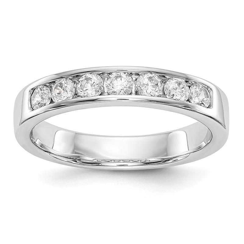 14K White Gold 7-Stone Diamond Channel Band - Seattle Gold Grillz