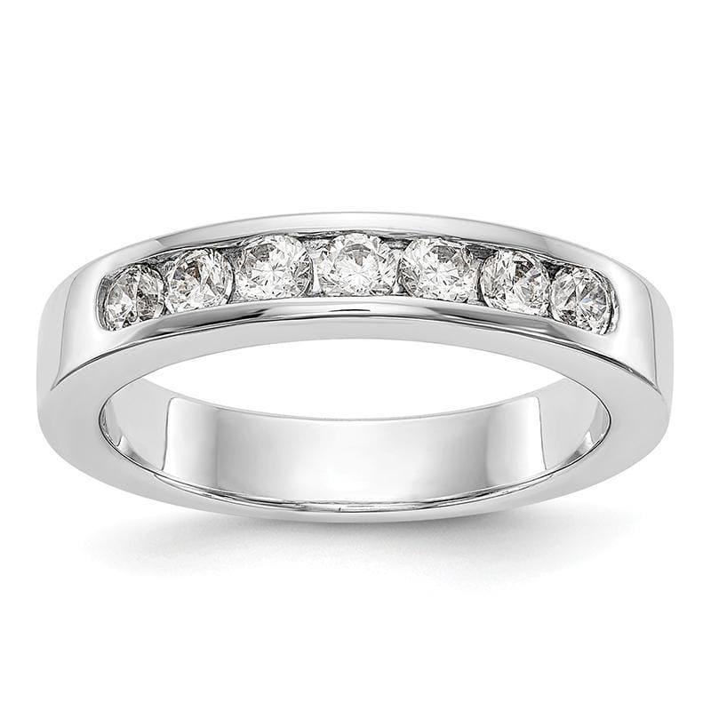 14K White Gold 7-Stone Diamond Channel Band - Seattle Gold Grillz