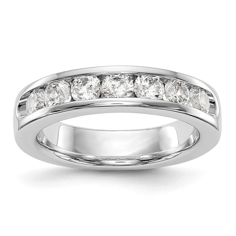 14K White Gold 7-Stone Diamond Channel Band - Seattle Gold Grillz