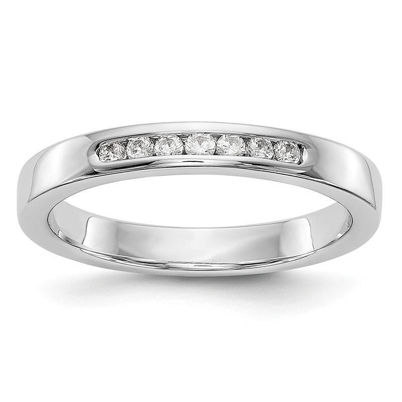 14K White Gold 7-Stone Diamond Channel Band - Seattle Gold Grillz