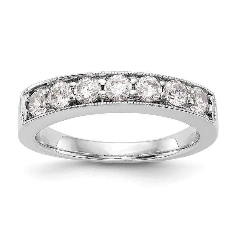 14K White Gold 7-Stone Diamond Channel Band - Seattle Gold Grillz