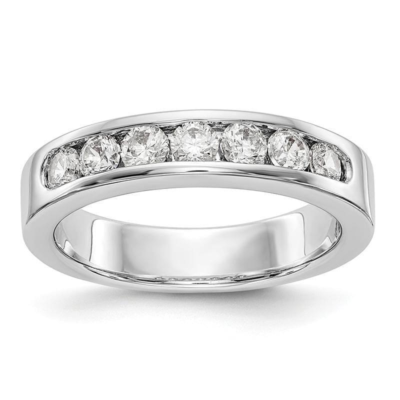 14K White Gold 7-Stone Diamond Channel Band - Seattle Gold Grillz