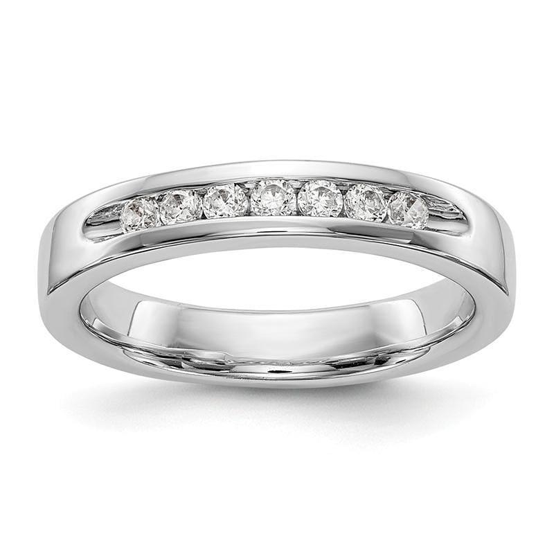 14K White Gold 7-Stone Diamond Channel Band - Seattle Gold Grillz