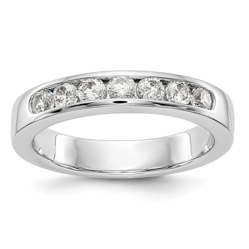 14K White Gold 7-Stone Diamond Channel Band - Seattle Gold Grillz