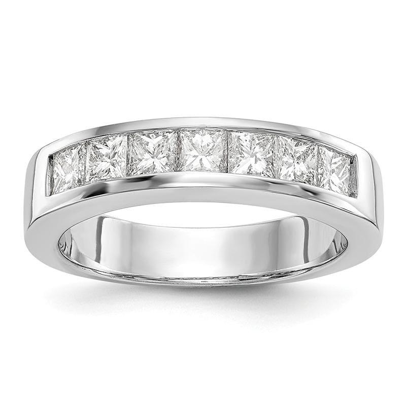 14K White Gold 7-Stone Diamond Channel Band - Seattle Gold Grillz