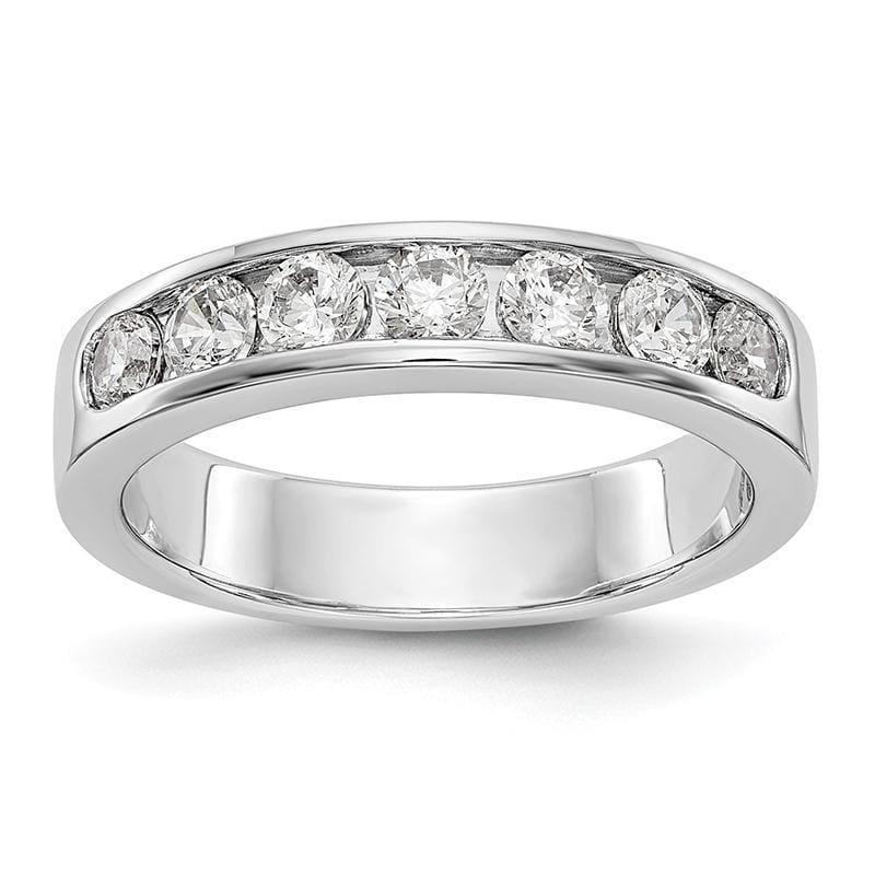 14K White Gold 7-Stone Diamond Channel Band - Seattle Gold Grillz