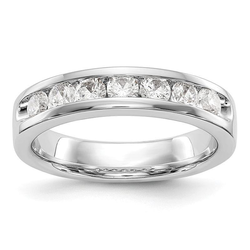 14K White Gold 7-Stone Diamond Channel Band - Seattle Gold Grillz