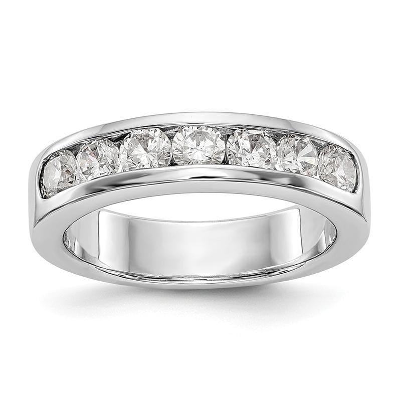 14K White Gold 7-Stone Diamond Channel Band - Seattle Gold Grillz