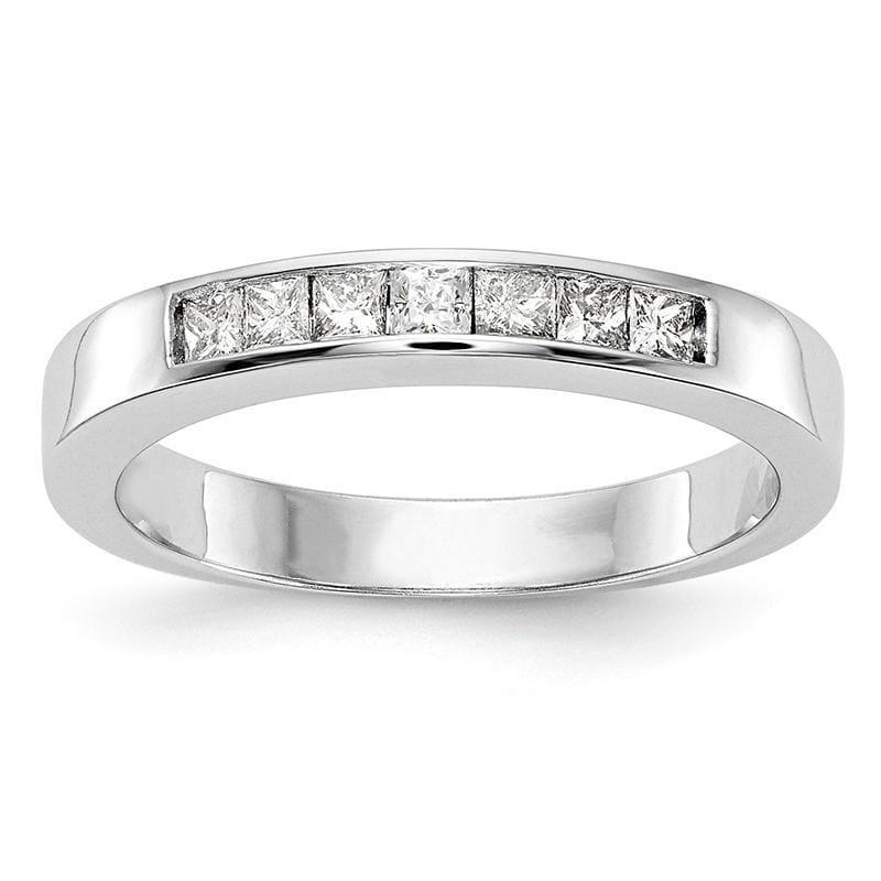 14K White Gold 7-Stone Diamond Channel Band Mounting - Seattle Gold Grillz