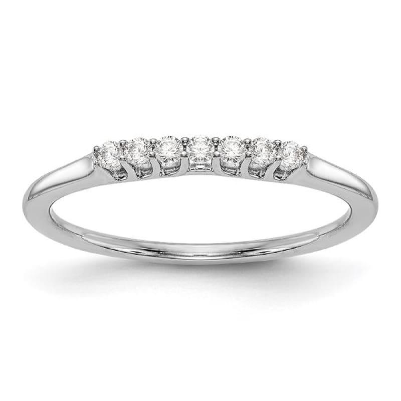 14K White Gold 7 Stone Diamond Wedding Band - Seattle Gold Grillz