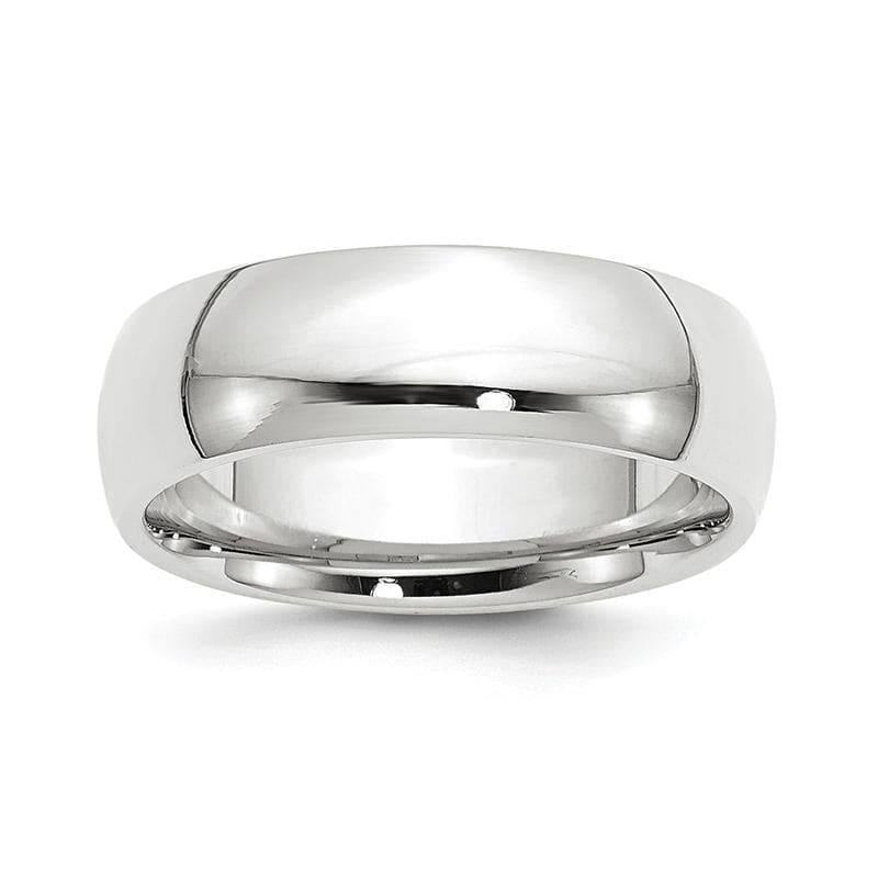 14k White Gold 7mm Comfort-Fit Band - Seattle Gold Grillz