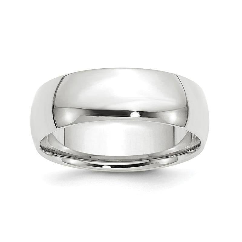 14K White Gold 7mm Lightweight Comfort Fit Band - Seattle Gold Grillz