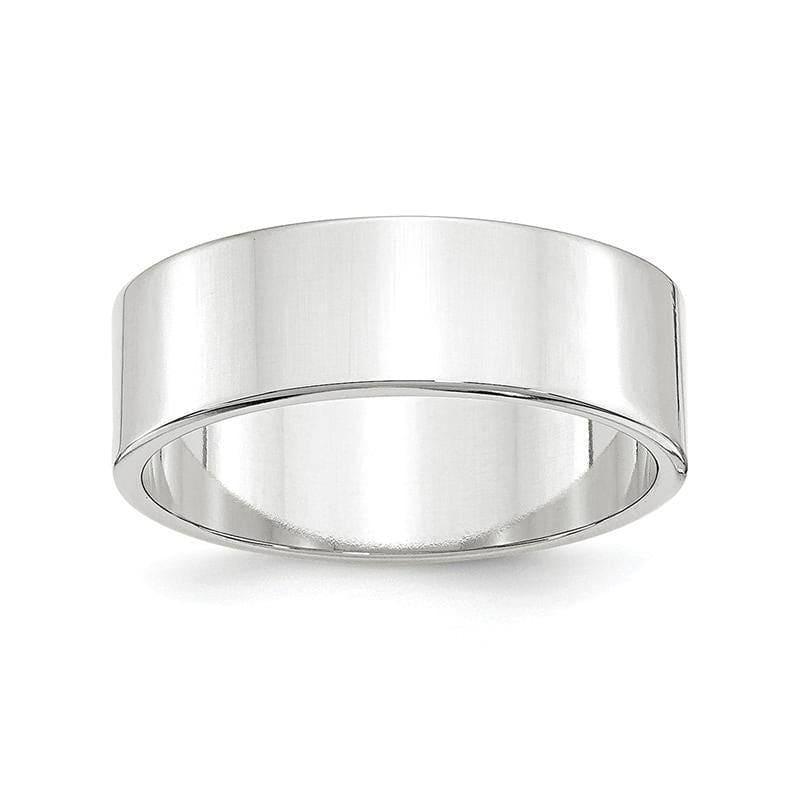 14K White Gold 7mm Lightweight Flat Band - Seattle Gold Grillz