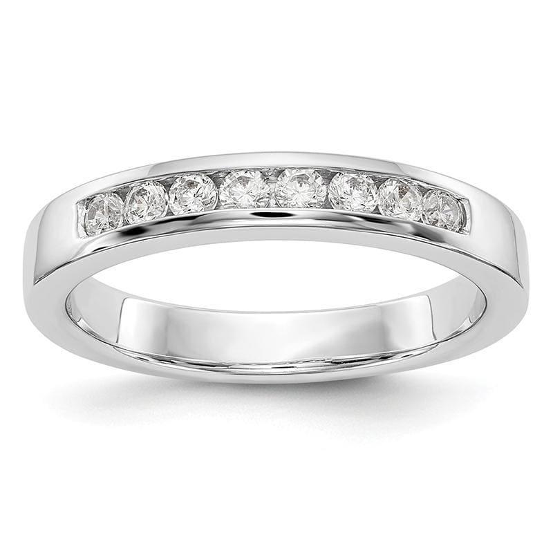 14K White Gold 8-Stone Diamond Channel Band - Seattle Gold Grillz