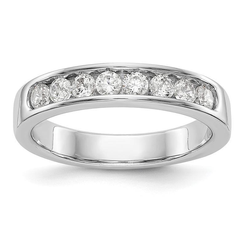 14K White Gold 8-Stone Diamond Channel Band - Seattle Gold Grillz