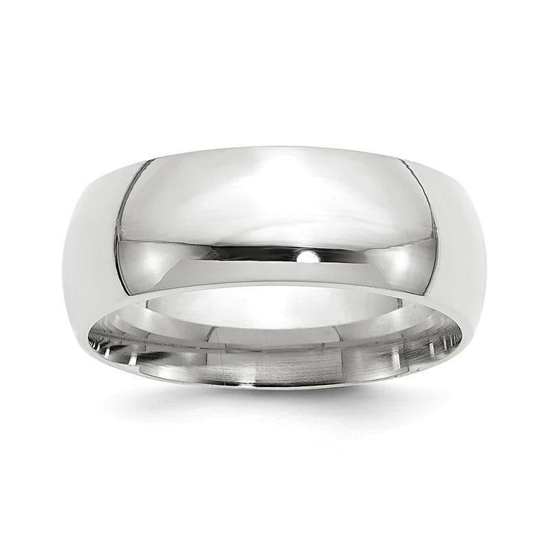 14k White Gold 8mm Comfort-Fit Band - Seattle Gold Grillz