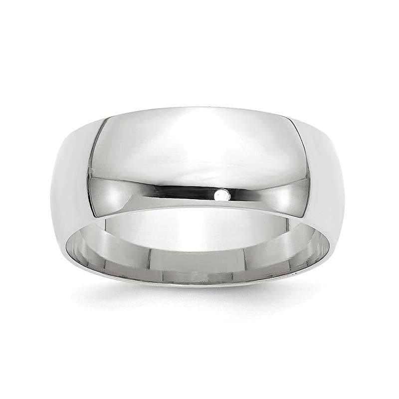 14K White Gold 8mm Lightweight Comfort Fit Band - Seattle Gold Grillz