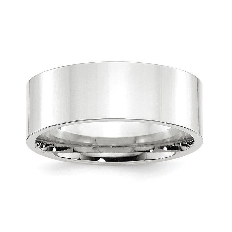 14K White Gold 8mm Standard Flat Comfort Fit Band - Seattle Gold Grillz