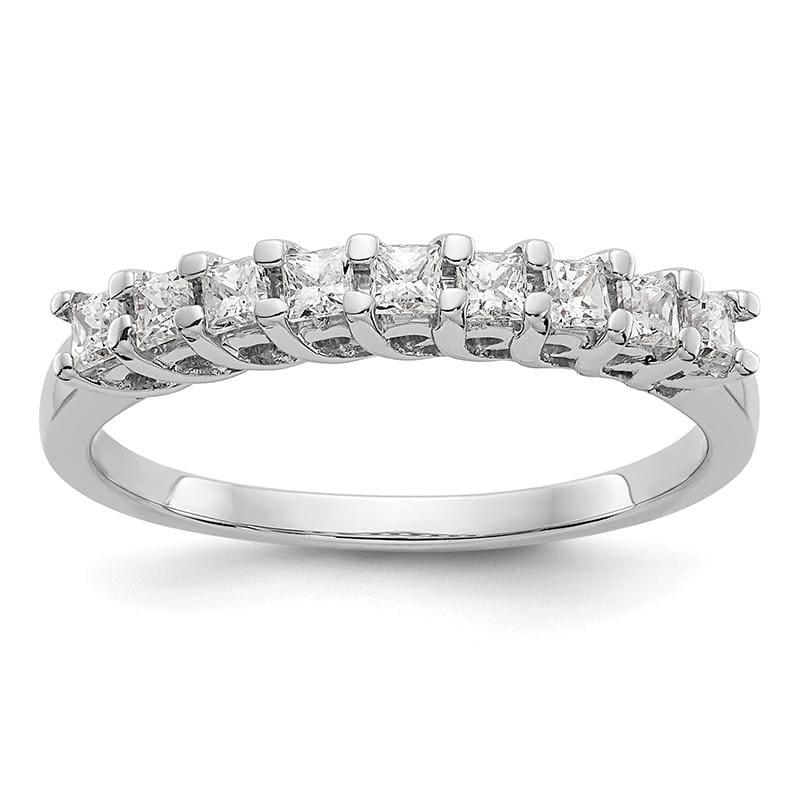 14K White Gold 9-Stone Diamond Band - Seattle Gold Grillz