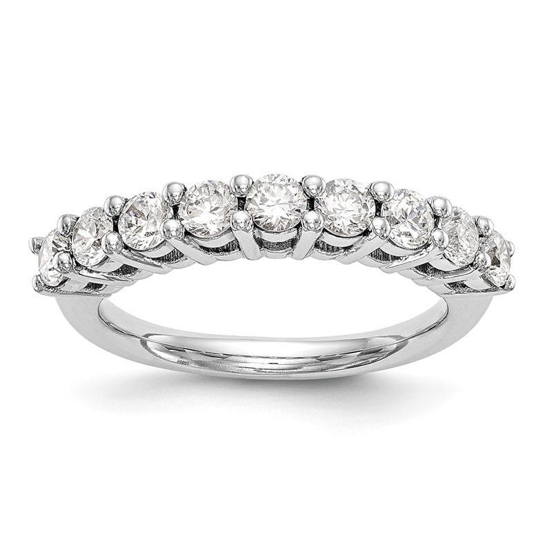 14K White Gold 9-Stone Diamond Band - Seattle Gold Grillz