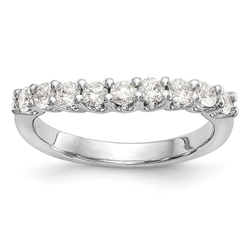 14K White Gold 9-Stone Diamond Band - Seattle Gold Grillz