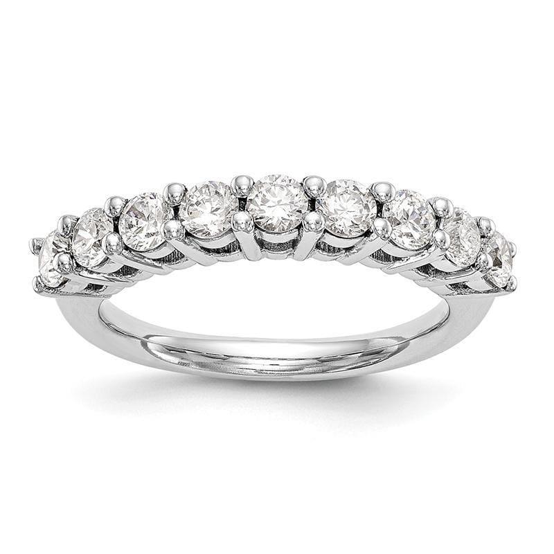 14K White Gold 9-Stone Diamond Band Mounting - Seattle Gold Grillz