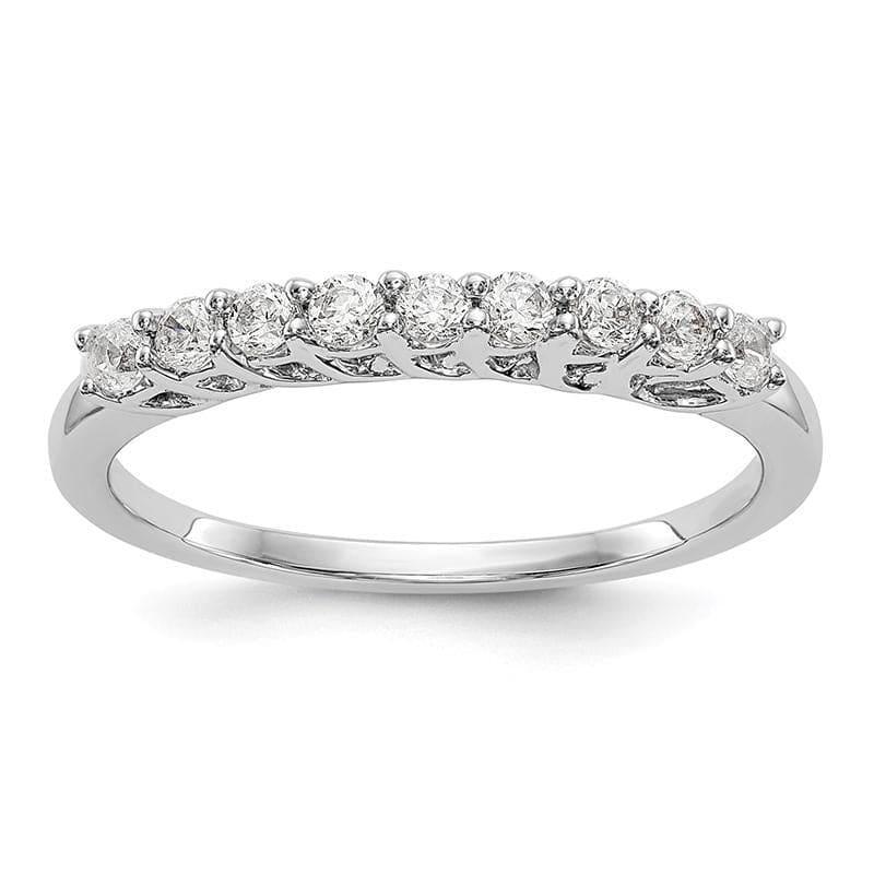 14K White Gold 9-Stone Diamond Band Mounting - Seattle Gold Grillz