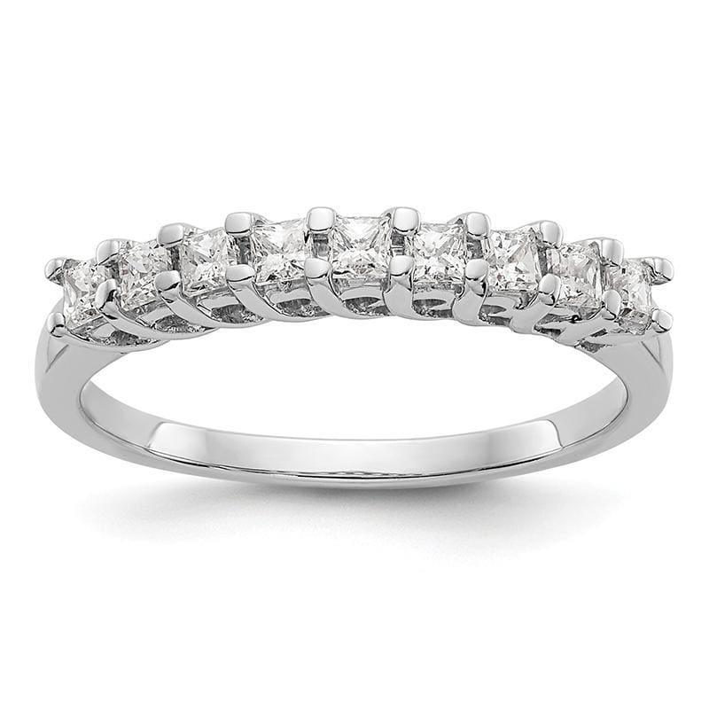 14K White Gold 9-Stone Diamond Band Mounting - Seattle Gold Grillz