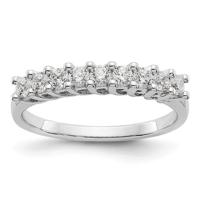 14K White Gold 9-Stone Diamond Band Mounting - Seattle Gold Grillz