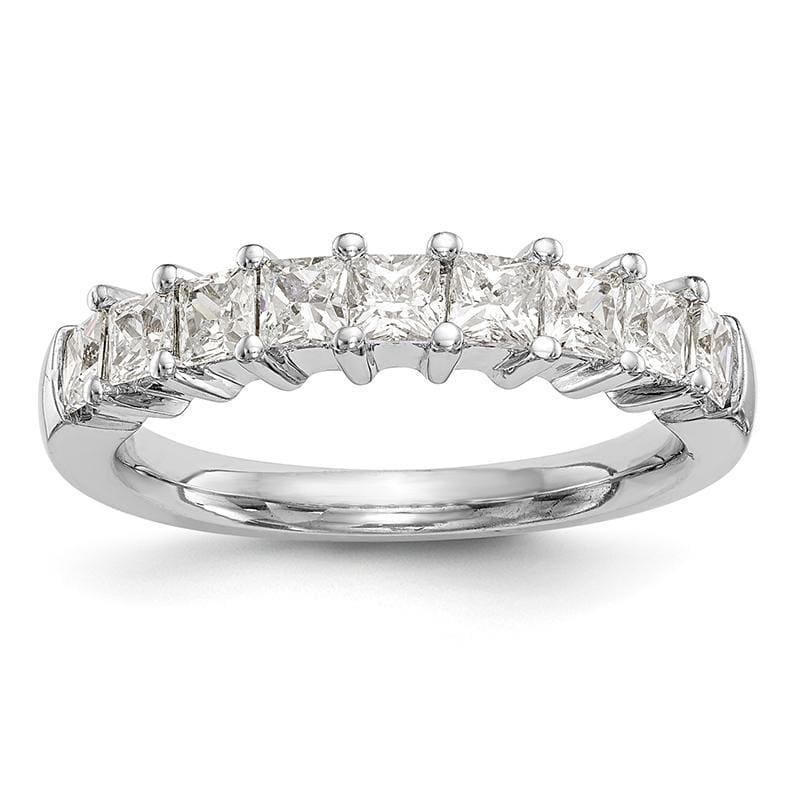 14K White Gold 9-Stone Diamond Band Mounting - Seattle Gold Grillz