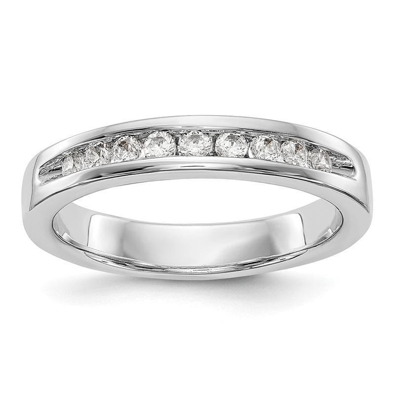 14K White Gold 9-Stone Diamond Channel Band - Seattle Gold Grillz