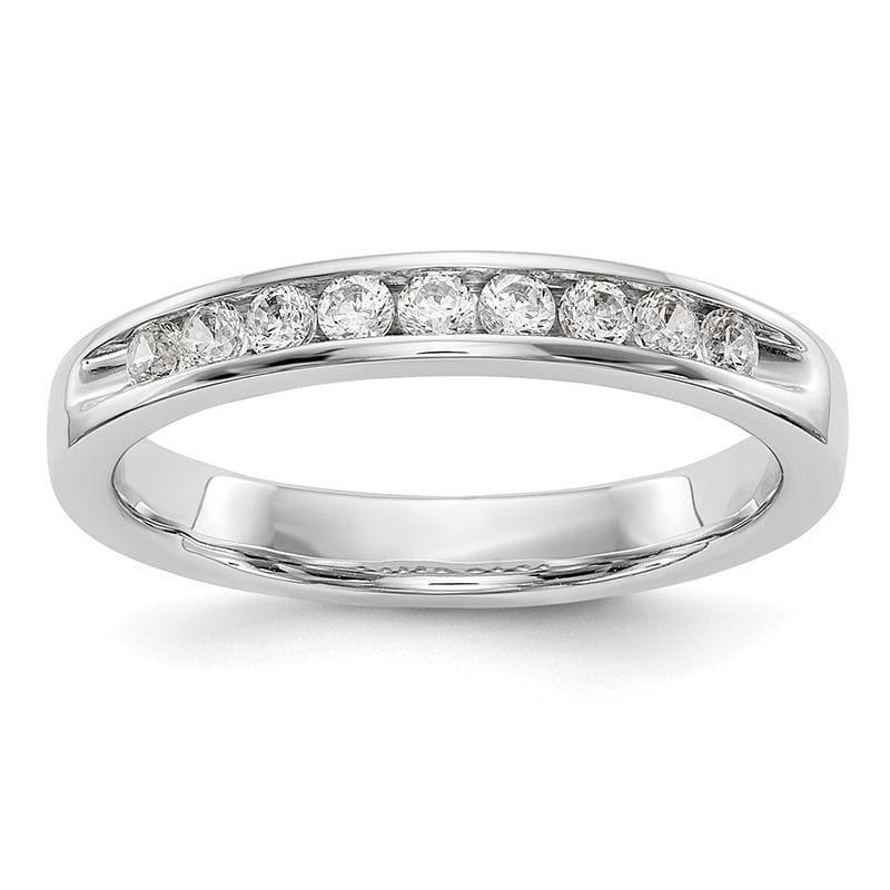 14K White Gold 9-Stone Diamond Channel Band - Seattle Gold Grillz