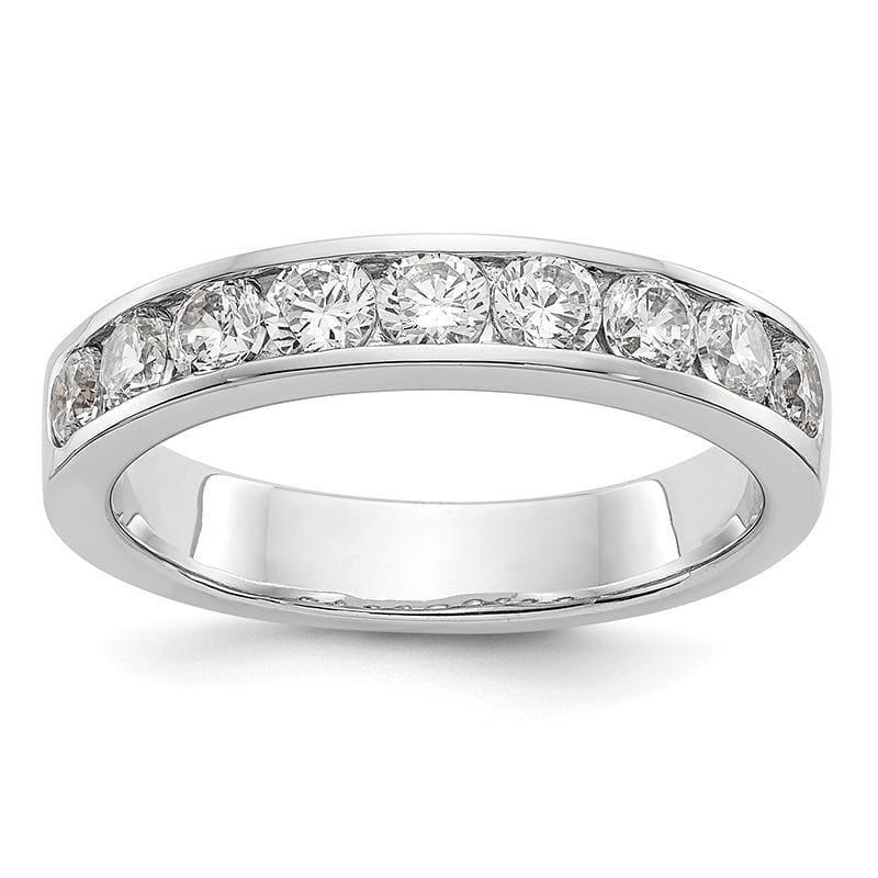 14K White Gold 9-Stone Diamond Channel Band - Seattle Gold Grillz