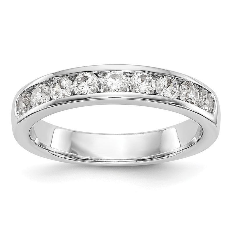 14K White Gold 9-Stone Diamond Channel Band - Seattle Gold Grillz