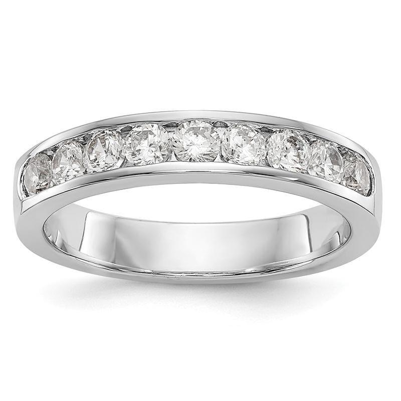 14K White Gold 9-Stone Diamond Channel Band - Seattle Gold Grillz