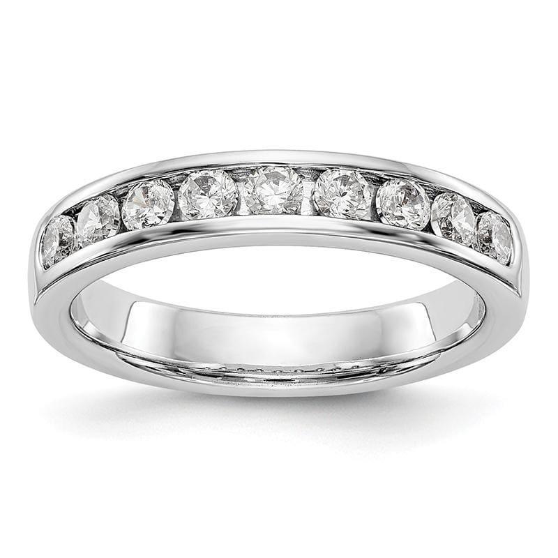 14K White Gold 9-Stone Diamond Channel Band - Seattle Gold Grillz