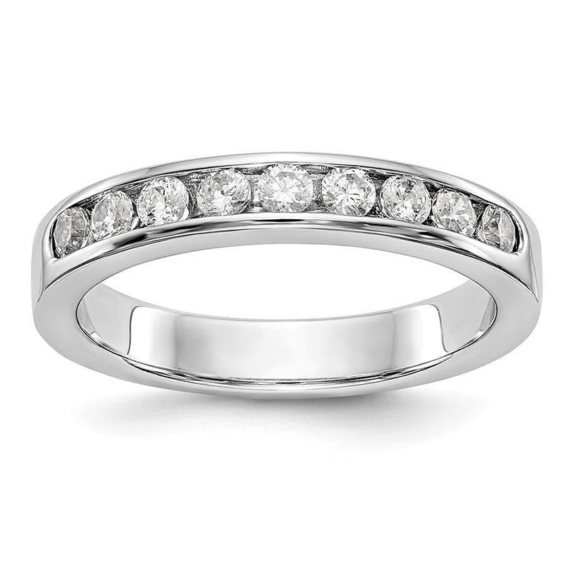 14K White Gold 9-Stone Diamond Channel Band - Seattle Gold Grillz