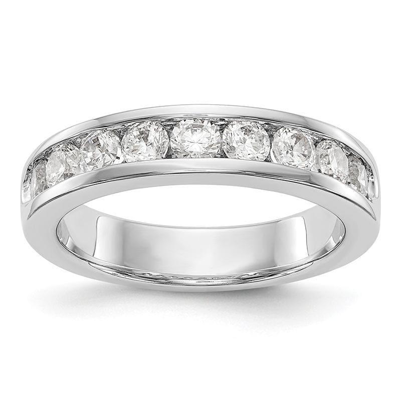 14K White Gold 9-Stone Diamond Channel Band - Seattle Gold Grillz