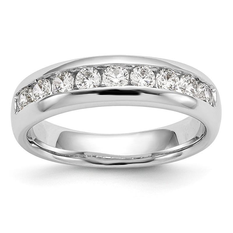 14K White Gold 9-Stone Diamond Channel Band - Seattle Gold Grillz