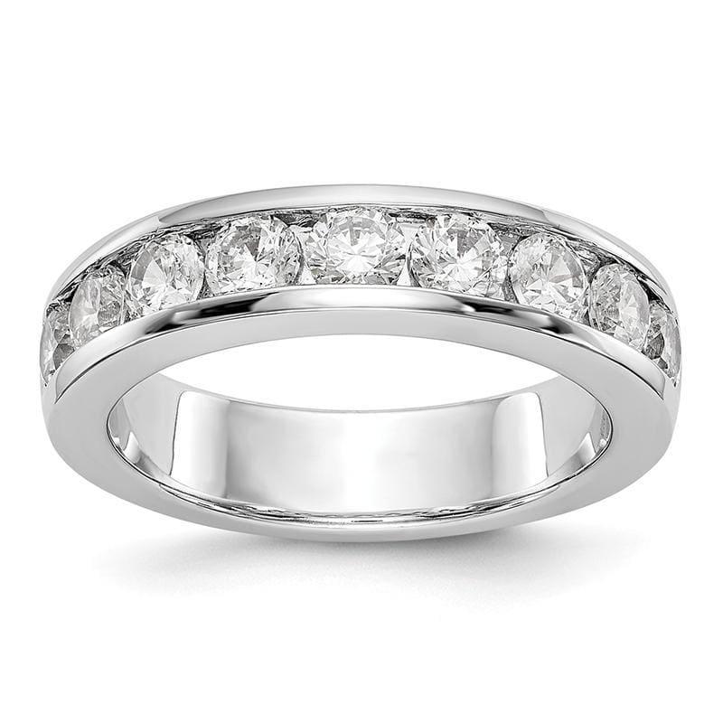 14K White Gold 9-Stone Diamond Channel Band - Seattle Gold Grillz